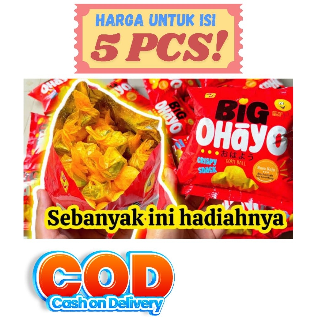 

Ciki Big ohayo berhadiah uang tunai - Ciki berhadiah uang ( ISI 5 PCS)