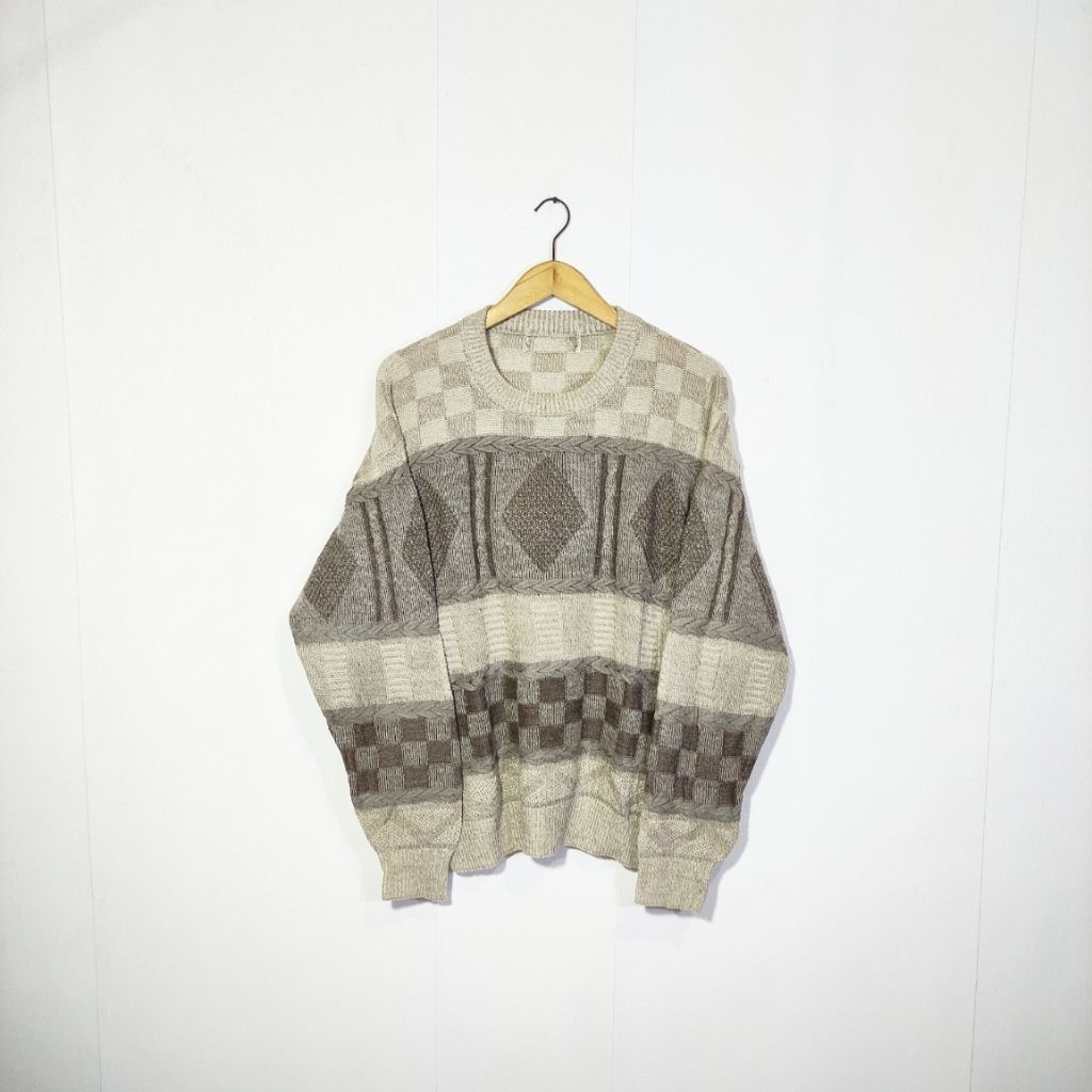 Vintage Grandpa Pattern 3D Knit Sweater