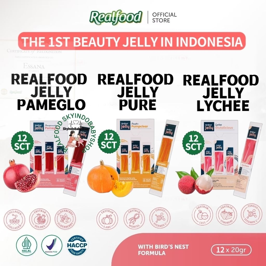 

Realfood Jelly 12 Sct ( Cemilan Sehat Dengan Formulasi Buah Dan Sarang Burung Walet ) RSIBS