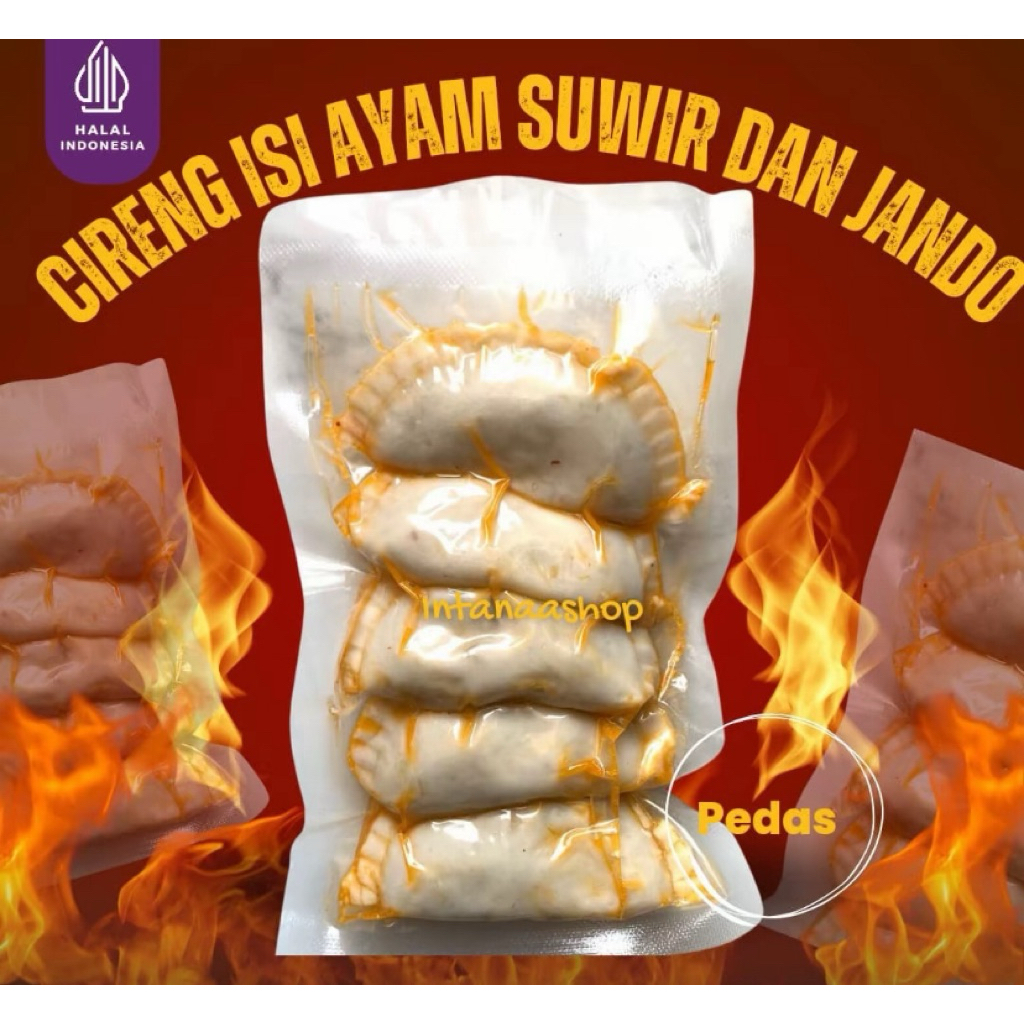

Cireng isi ayam suwir pedas 5 pcs