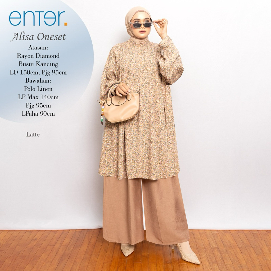 ALISA ONESET ENTER /  SETELAN RAYON JUMBO BIGSIZE CELANA KULOT LD 150 BAJU BESAR