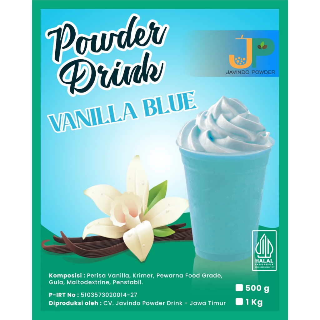 

JAVINDO Bubuk Minuman Rasa Vanilla Blue / Vanila Biru 1Kg / 1 Kg Reguler - Javindo Powder
