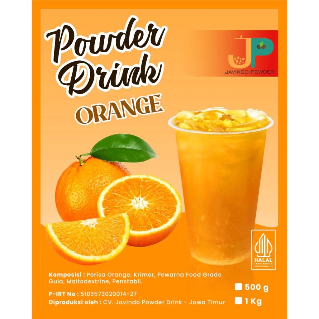 

JAVINDO Bubuk Minuman Rasa Orange / Jeruk 1Kg / 1 Kg Reguler - Javindo Powder