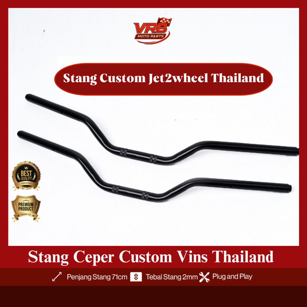 Stang Stir PCX Hitam Ceper pendek Custom vins thailand setang PNP PCX 150 160