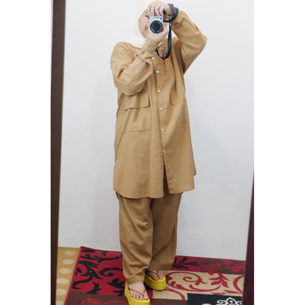 ONE SET KULOT TUNIK BAHAN KATUN LINEN VISCOS LD 120