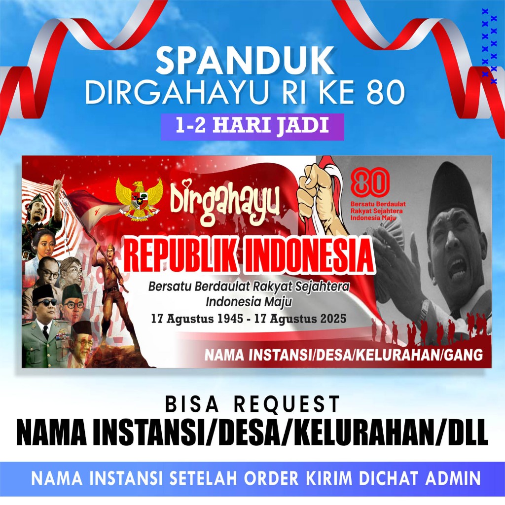 

Spanduk Dirgahayu Kemerdekaan RI 80 Baner Hut RI