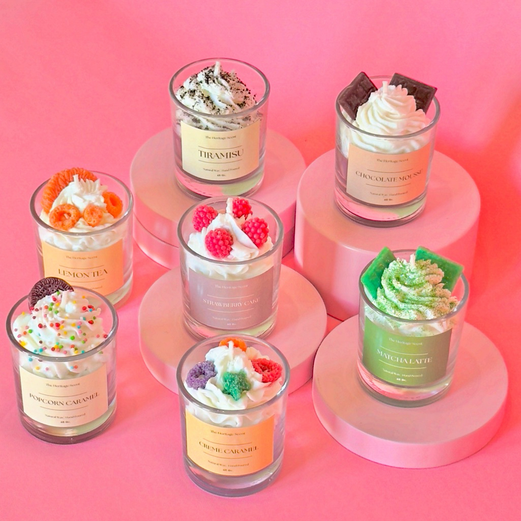 Natural Scented Candle Dessert Series Lilin Aromaterapi