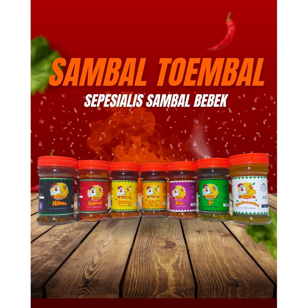 

sambal toembal //sambal hitam //sambal geprek //sambal bawang //sambal rica //sambal ijo //sambal bajak //bumbu mertua //sambal ori //sambal serbaguna