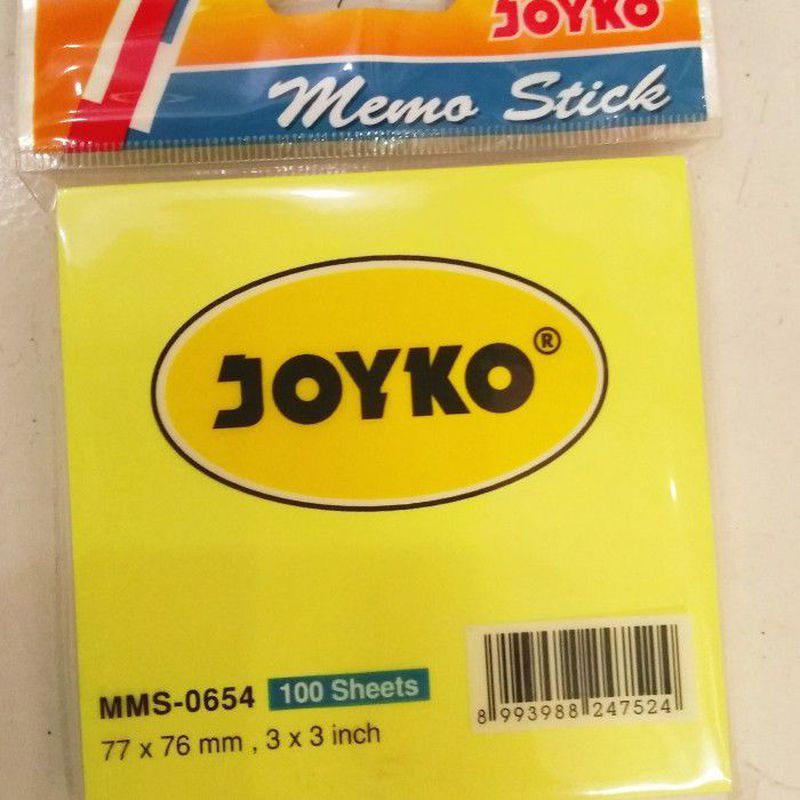 

Memo Stick / Kertas Memo Tempel Sticky Note Joyko Bright Color 3 x 3