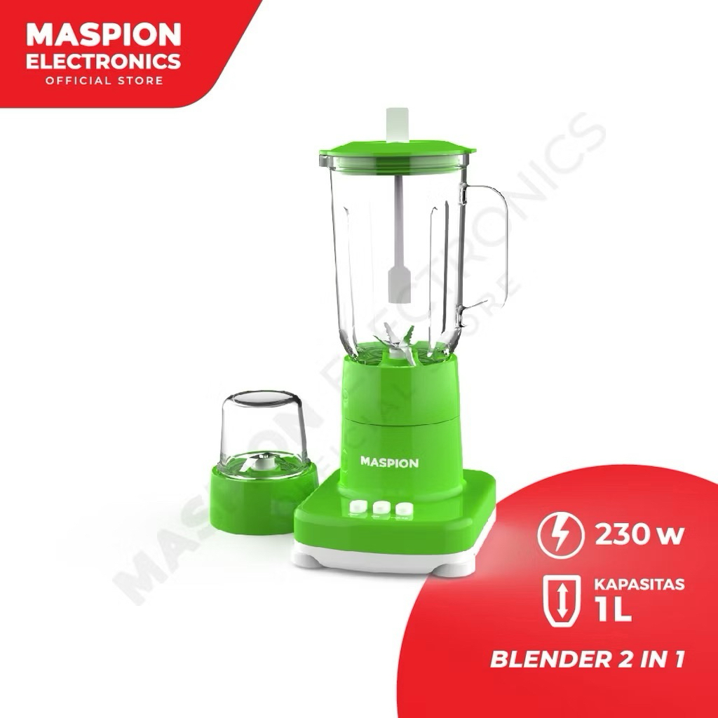 Blender Maspion MT 1272GL 2in1 Gelas Kaca 1Liter