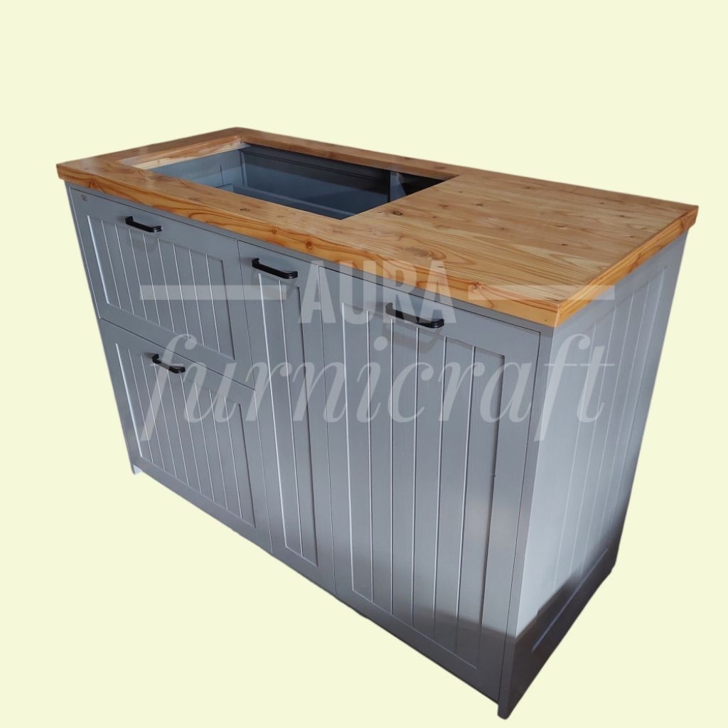 Meja Kompor tanam/meja dapur/meja kayu custom