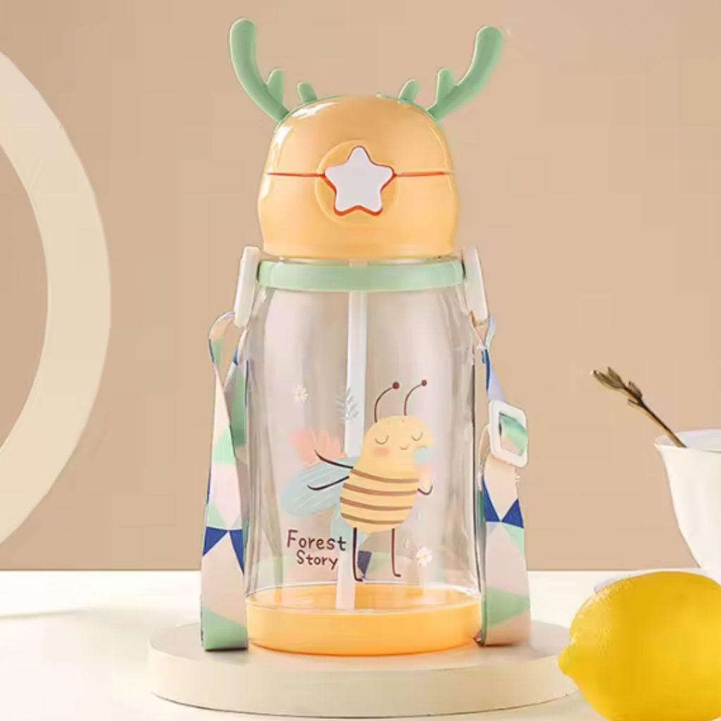 Tempat Minum Lucu Anak Perempuan TK SD SMP Motif Tanduk Rusa Lucu 610ML