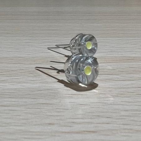 LAMPU LED 8MM 8 MM STRAW HAT TOPI SUPER BRIGHT BENING CLEAR WHITE PUTIH