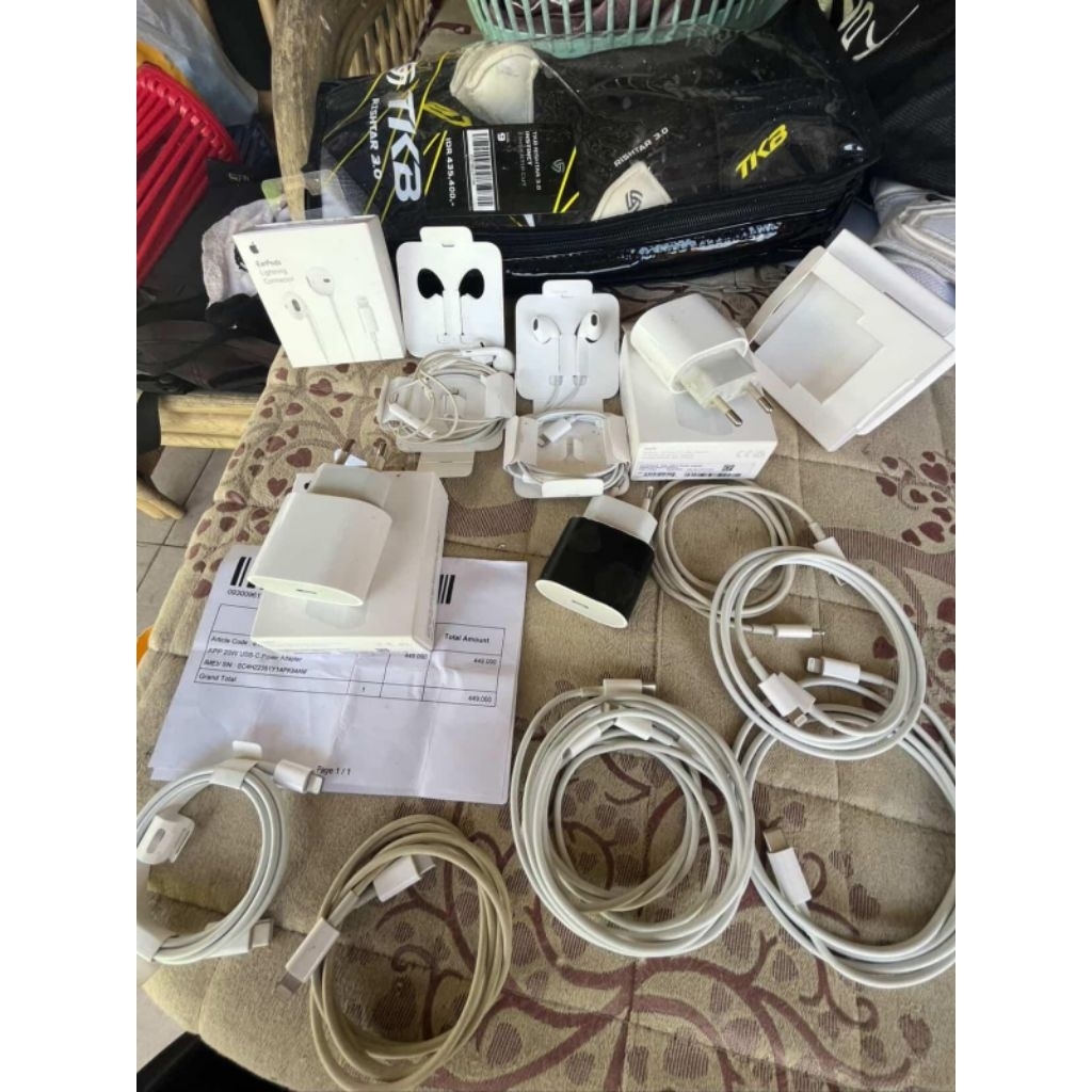 aksesoris iphone original Adaptor, Kabel, Hedset