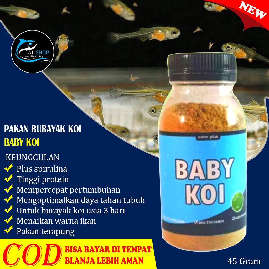 Pelet pakan burayak koi,mas koki dan komet plus Spirulina tekstur lembut cocok untuk burayak