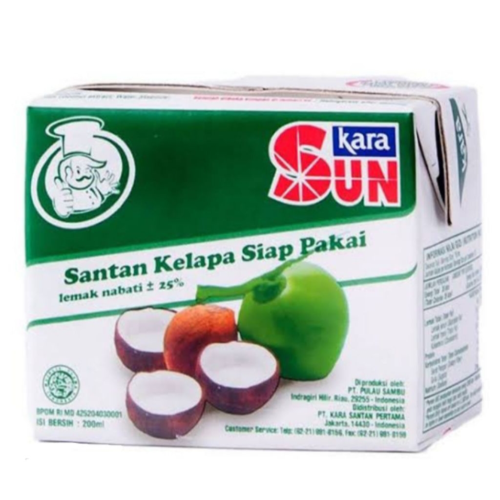 

Kara Sun santan kelapa kemasan praktis siap pakai 200ml Halal Murah grosir