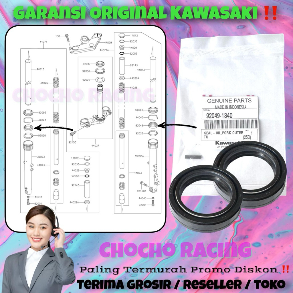 [1340] PROMO DISKON - SIL KARET PIPA AS SHOCK DEPAN SEBELAH KIRI KANAN SET NINJA R SS KIS RR OLD NEW