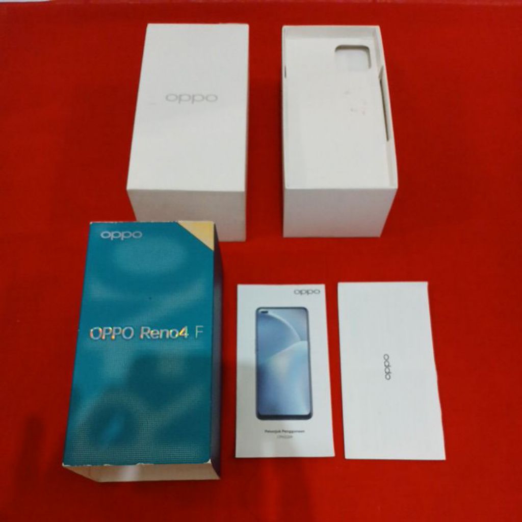 dus box oppo reno 4 f original copotan lengkap dengan manual book