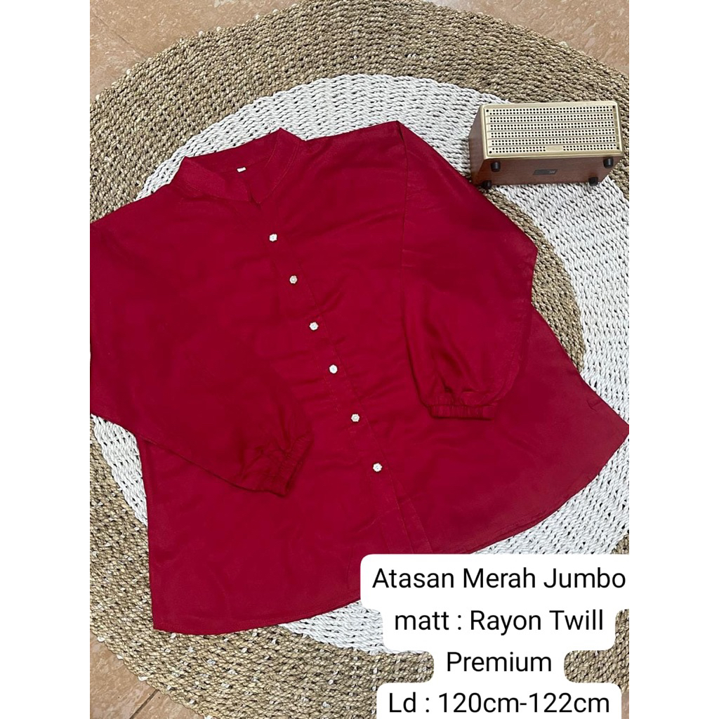 Atasan merah Jumbo/ atasan rayon merah/atasan merah putih kemerdekaan