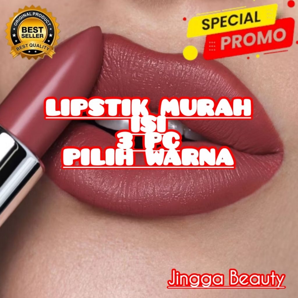 [Promo 3 Pc]...Lipstik Padat Revlon/Maybelline Matte Original-Tahan Lama Waterproof Bibir Lembut