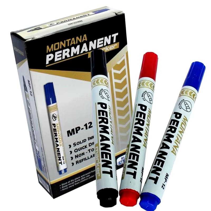 

Spidol Permanen maker Montana MP-12 isi 12 pcs - Hitam(YM)
