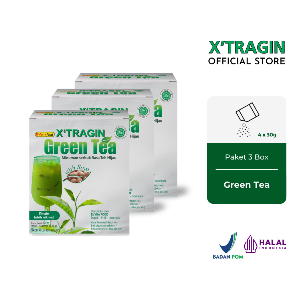 

X'TRAGIN Green Tea Paket 3 Box Minuman Bubuk