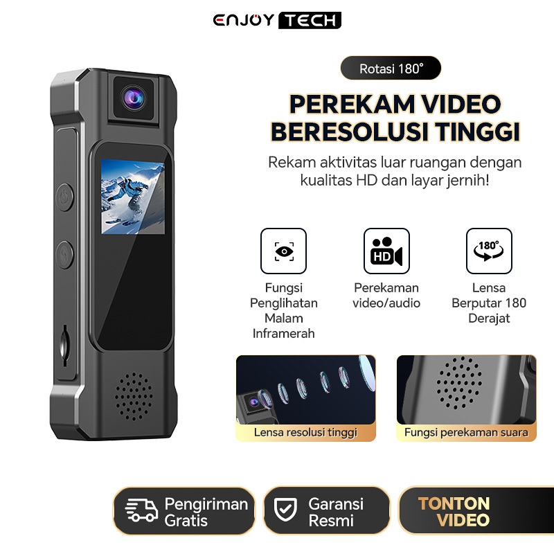 Perekam Konferensi Video Kamera Mini HD 1080P Perekam Video yang Dapat Direkam Layar HD LED Perekam 