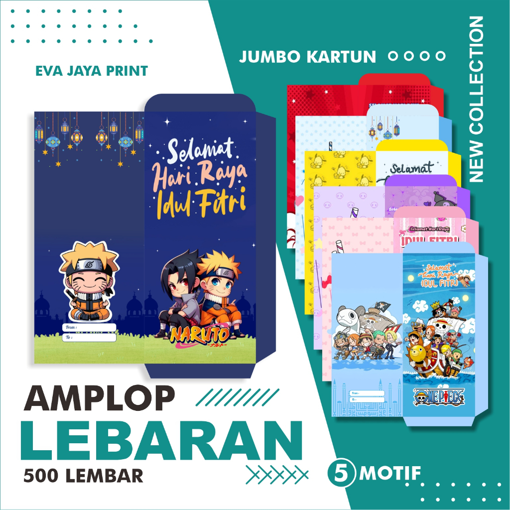 

500 LEMBAR AMPLOP LEBARAN JUMBO KARTUN
