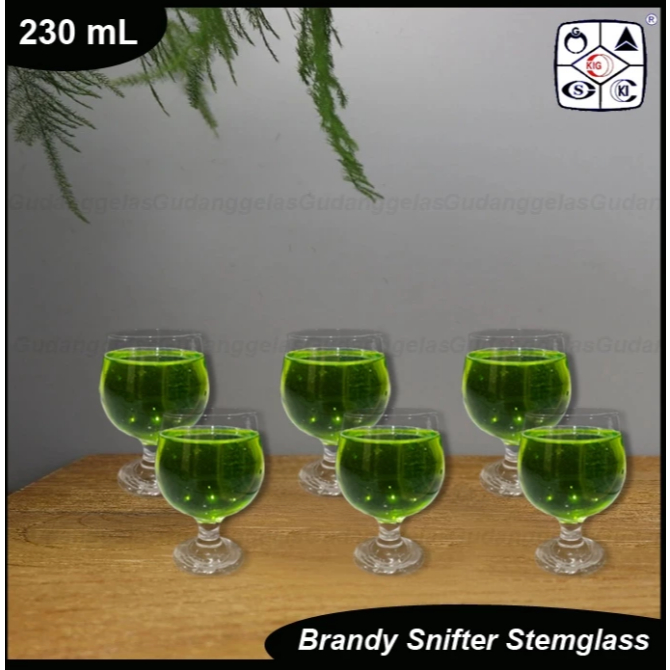 1 SET 6 PCS Gelas Kaki Cognac Kedaung/Gelas Kaki Kaca/Gelas Kaki/Gelas Brandy Snifter/Gelas Kaki Min