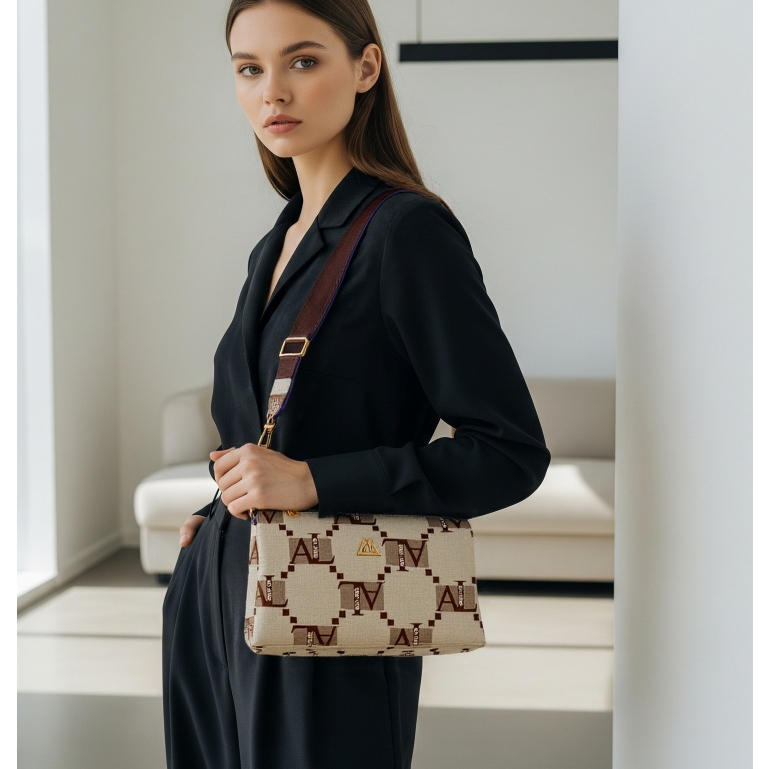 BIG PROMO AOLONG Nirina - 8994# Tas Selempang Wanita Bahan PU Leather-Tas Bahu Terkini-Sling Bag