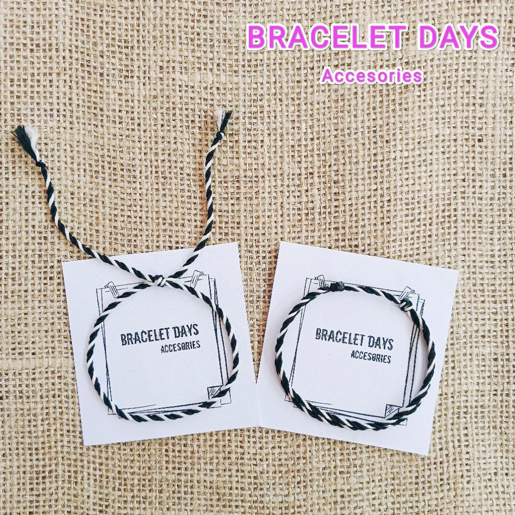 Gelang Tridatu Polos Hitam Putih Original Khas Bali Simpul & Serut