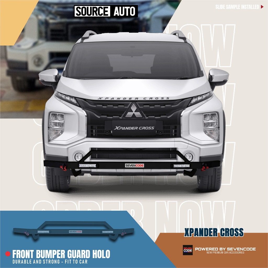 FRONT BUMPER GUARD HOLO SEVENCODE - TANDUK PENGAMAN DEPAN MOBIL - MITSUBISHI XPANDER CROSS - NEW XPA
