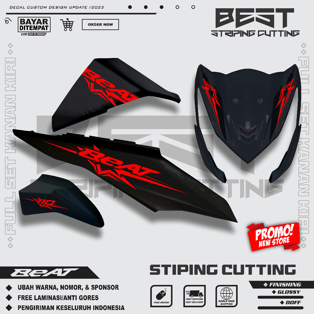 STRIPING CUTTING HONDA BEAT FI 2013 - 2015 | STRIPING STIKER CUTTING BEAT SIMPLE KODE m11
