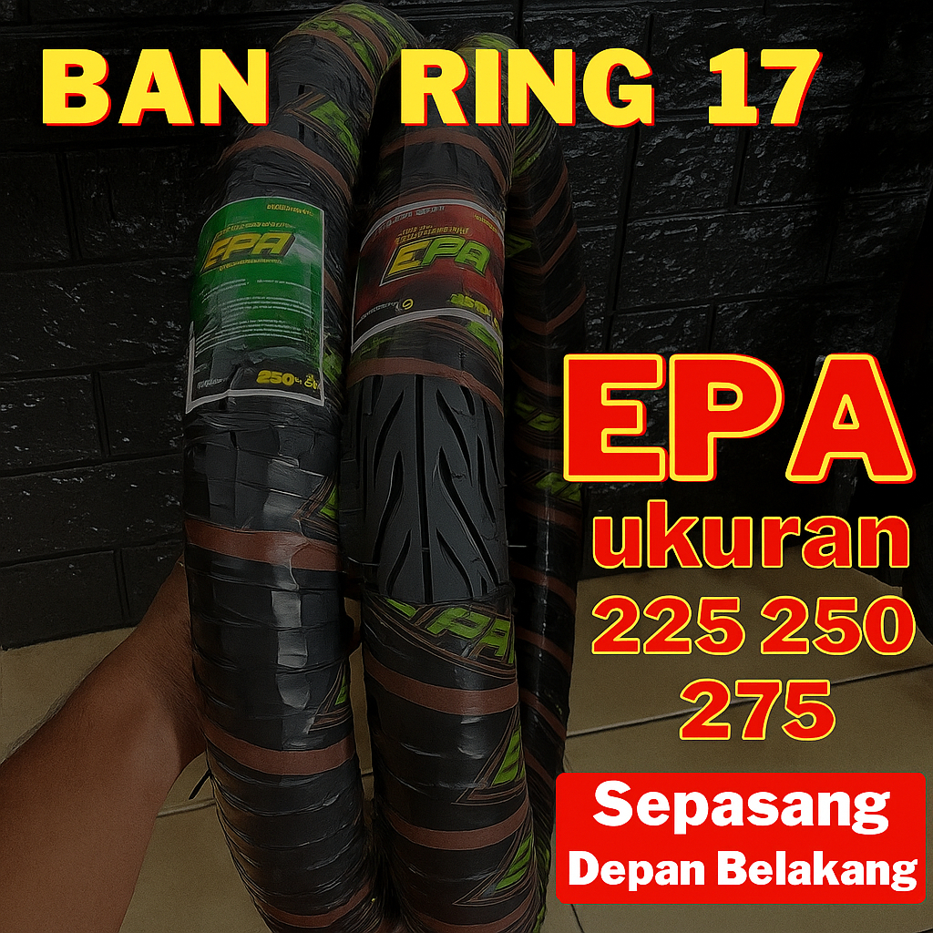 Ban Ring 17 - Sepasang Depan Belakang - Fullpress Ukuran 225 250 275 Diskon 50%