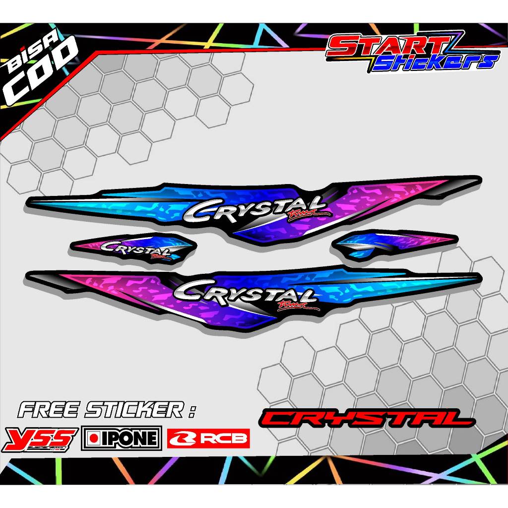 STRIPING VARIASI SUZUKI CRYSTAL / STICKER LIST VARIASI MOTOR SUZUKI CRYSTAL