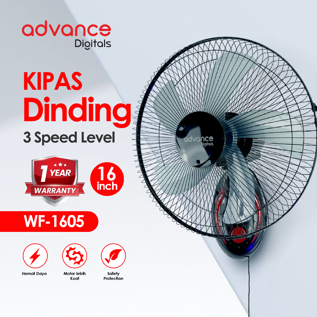 Kipas Angin Advance WF-1605  Kipas Angin Dinding Advance WF1605 16" Wall Fan Kipas Angin Dinding