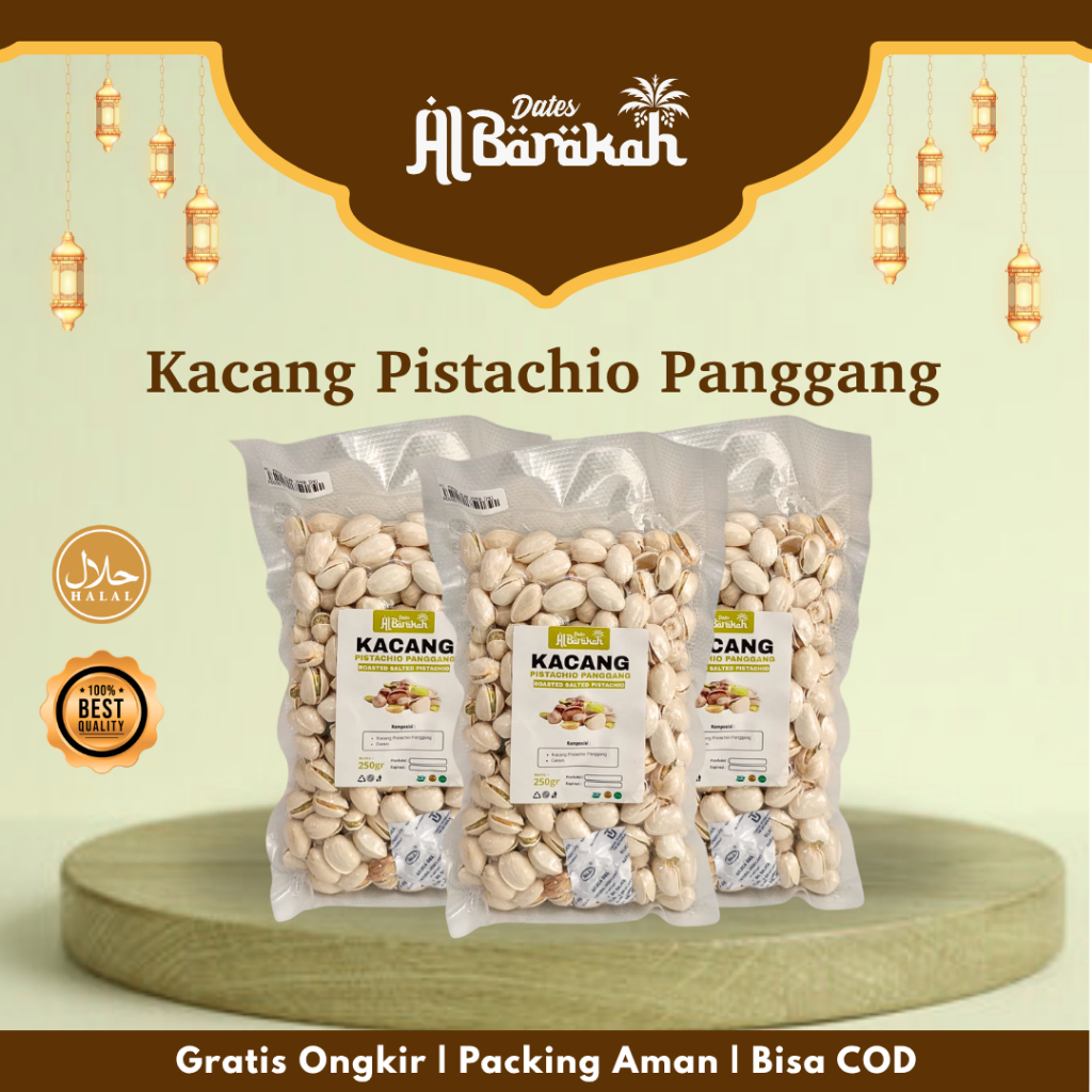 

Kacang Fustuk Premium: Kacang Ketawa Arab Lezat - Pistachio Roasted Berkualitas 250gr 500gr 1kg