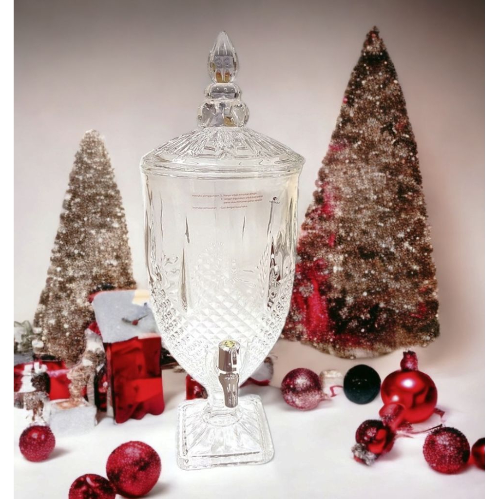 Tempat Air Kristal BEVERLY VGC021KC, tempat air VICENZA, wadah minuman volume 4 Liter, wadah saji te