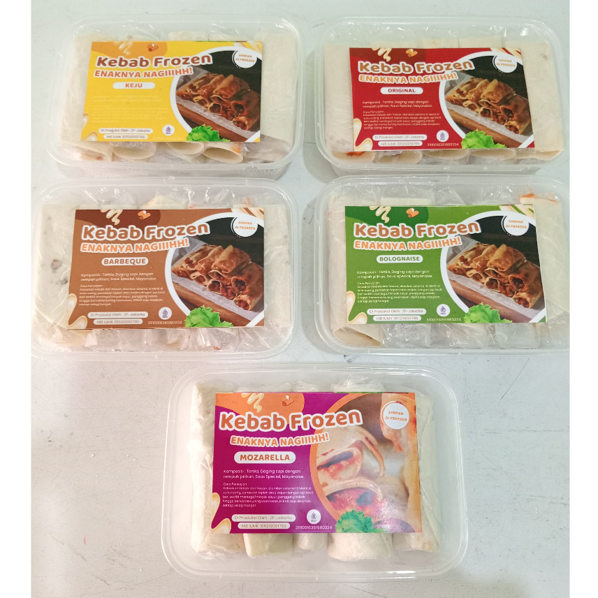 

Aneka kebab beef frozen (mini) rasa original / keju / barbeque / mozzarella / bolognaise isi 10pcs