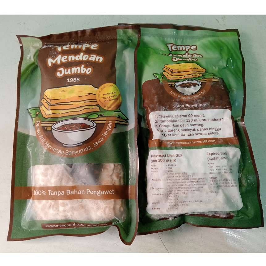 

Tempe mendoan jumbo 1988 Asli banyumas 300g + sambel kecap (frozen)