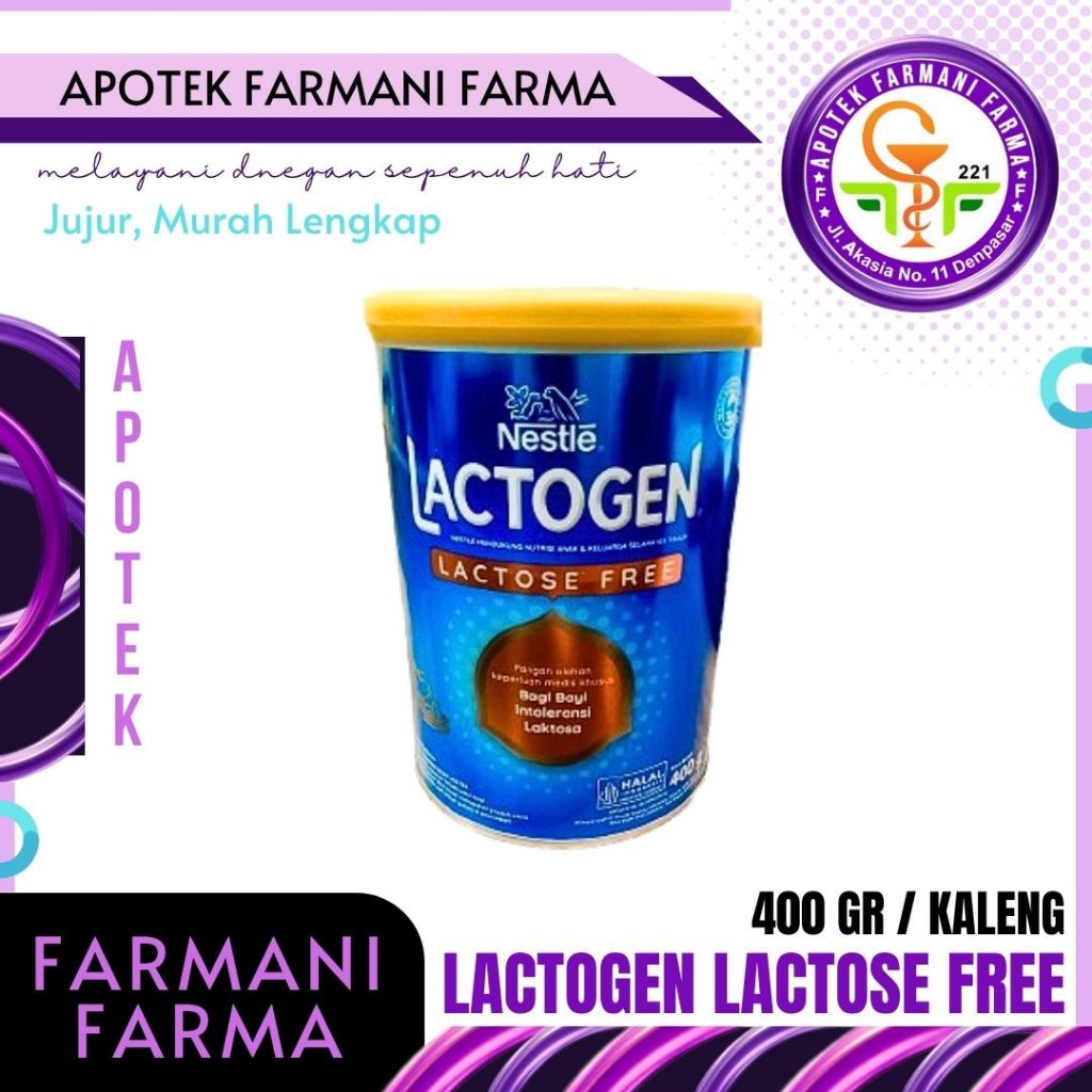 LACTOGEN LACTOSE FREE 400 GRAM KALENG / SUSU ANAK / BEBAS LAKTOSA / FREE LACTOSE / INTOLERANSI LAKTO