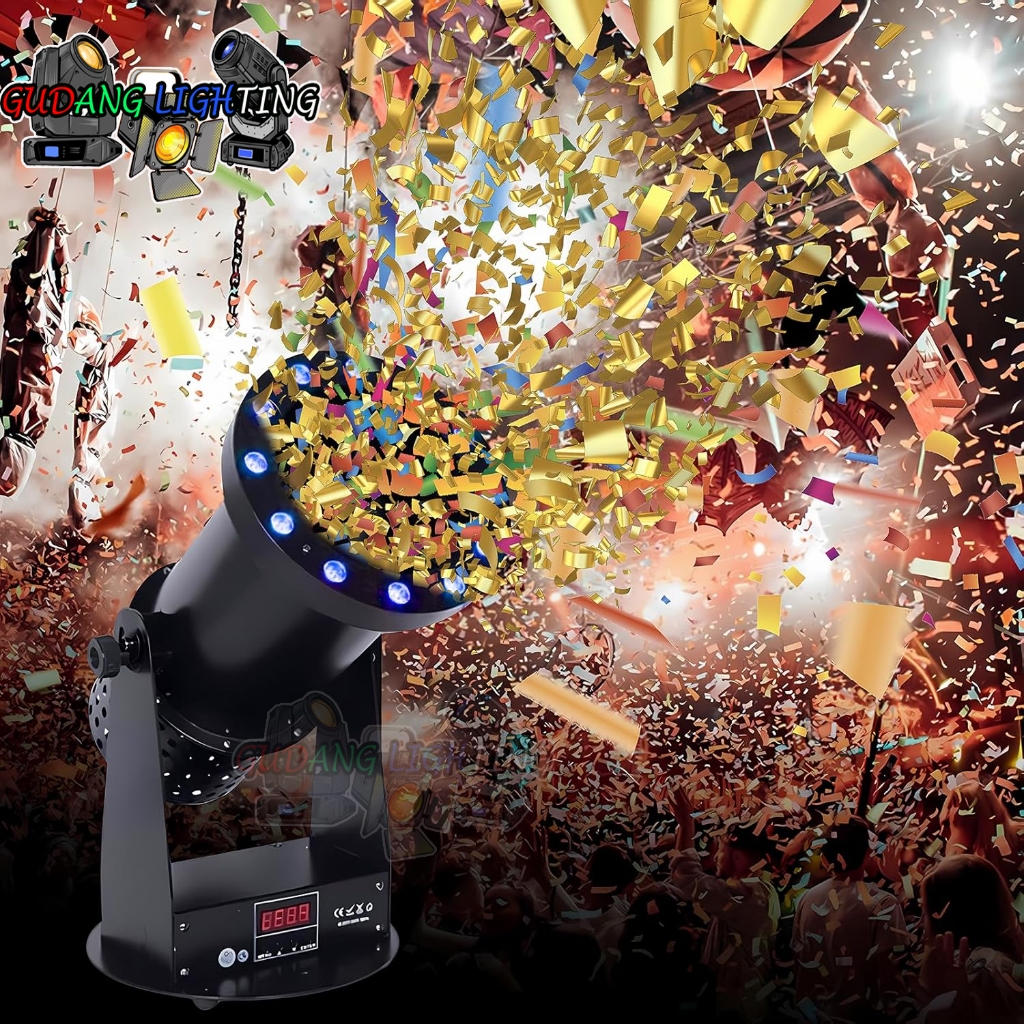 RGB LED Confetti Cannon Launcher for Party Disco Club Stage