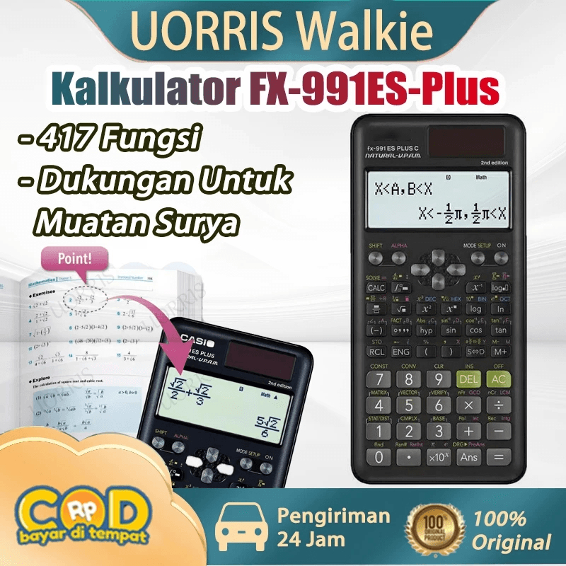 

Kalkulator Scientific ilmiah FX-991ES-Plus Kalkulator Scientific Calculator 417 Fungsi Dukungan Untuk Muatan Surya Layar Paparan Definisi Tinggi