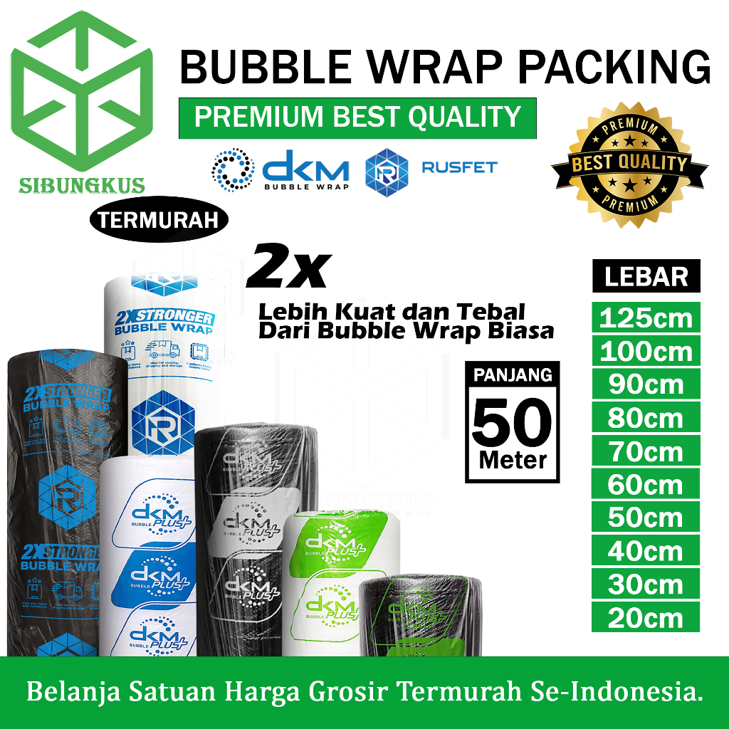 

Plastik Bubble Wrap Roll 125 X 50 Meter Dkm Plus Bubblewrap Packing 40cm 30cm 20cm 50cm 60cm 70cm 80cm 90cm 100cm x 50m