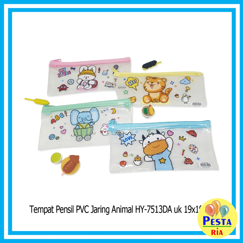 

Murah!! (1Pcs) Tempat Pensil PVC Jaring Sanrio Unicorn Animal, tempat pensil resleting lucu, tempat pensil anak, pouch serbaguna