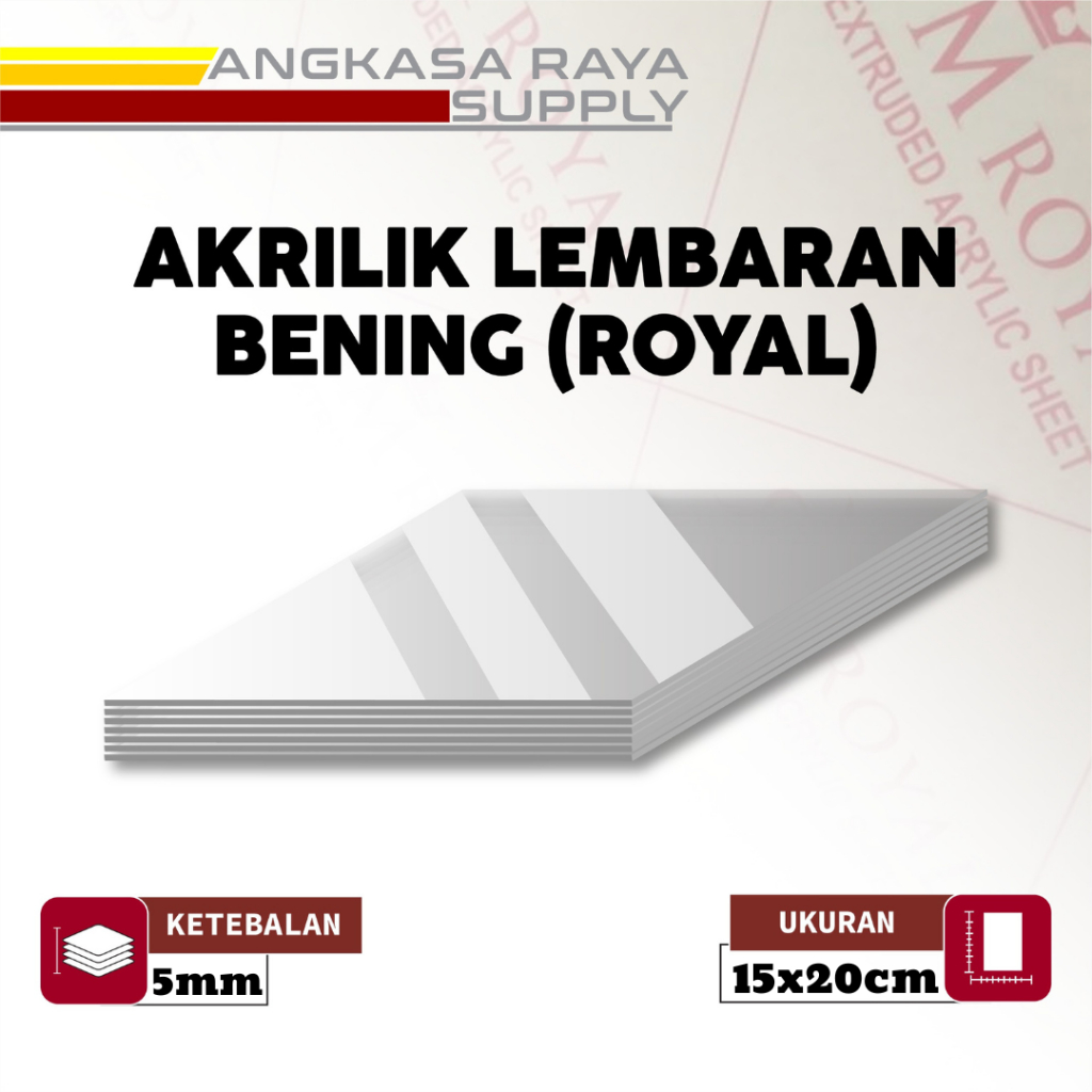 

Akrilik Bening Royal A5 15x20cm ketebalan 5mm/Acrylic Sheet Clear