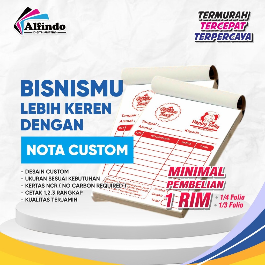 

CUSTOM NOTA//DESAIN CUSTOM//LEBIH KEREN BISNISMU DENGAN NOTA CUSTOM