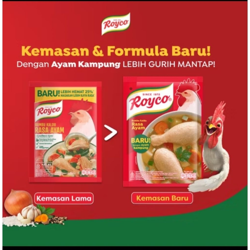 

Royco Royko Ayam 220gr Kemasan Baru dengan Ayam Kampung
