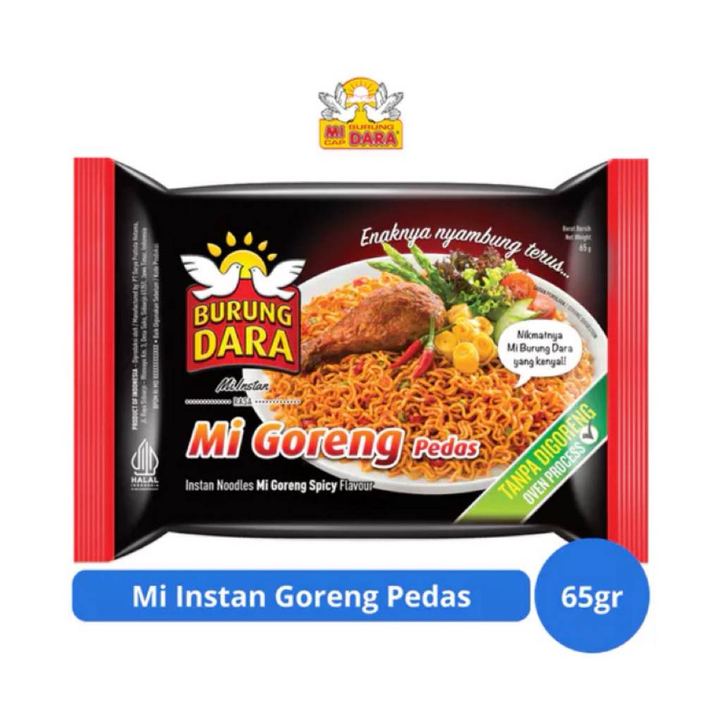 

Mi Goreng Pedas Burung Dara 65gr – Pedas Nikmat, Gurih Maksimal