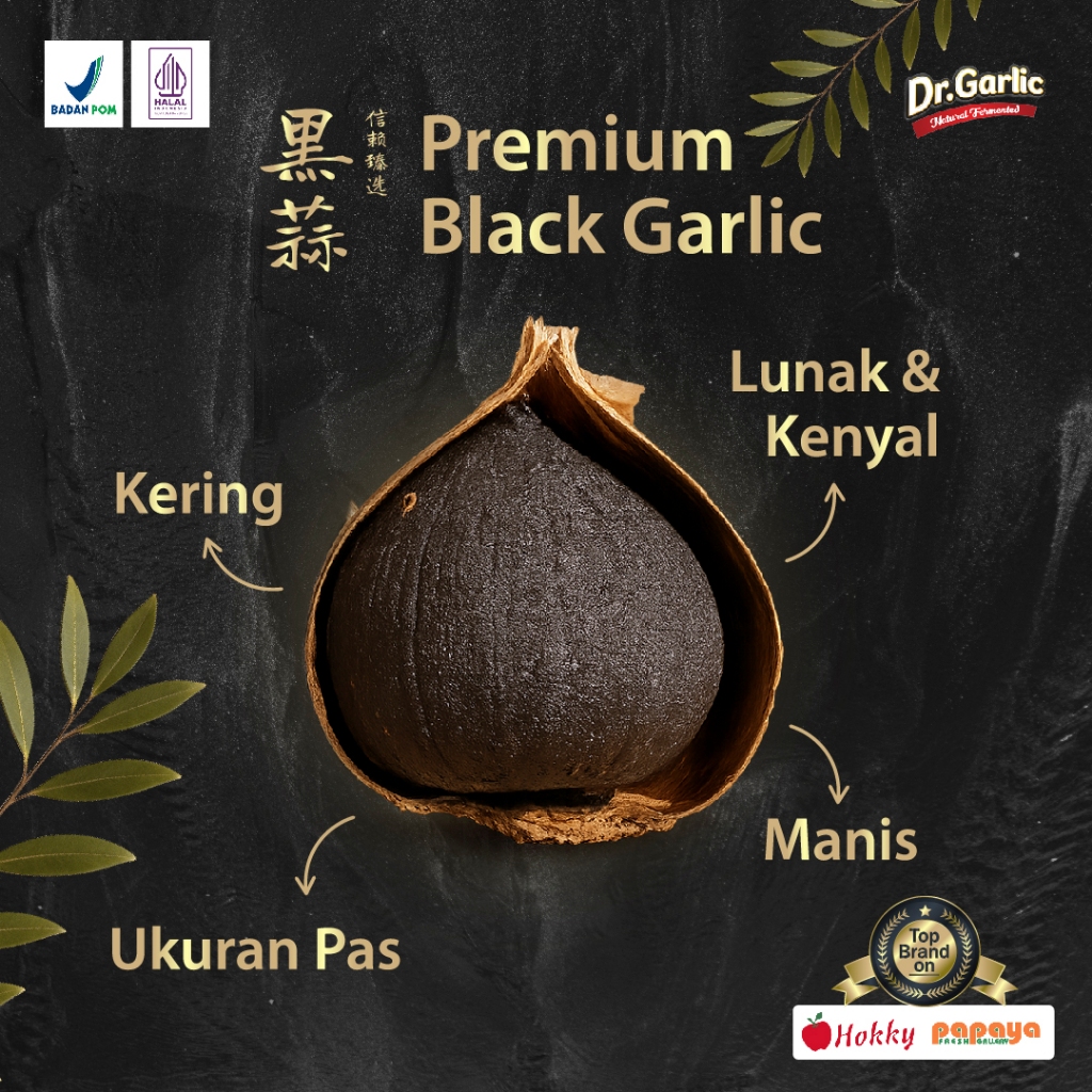 

Dr Garlic Bawang Hitam Black Garlic Solo 150g Premium